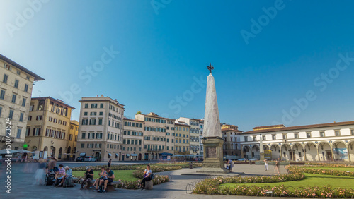 Public Square of Santa Maria Novella timelapse hyperlapse - one of the more important public squares in Florence.