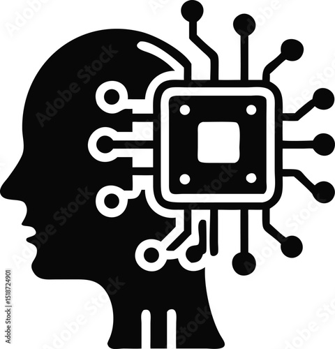 sleek ai microchip silhouette