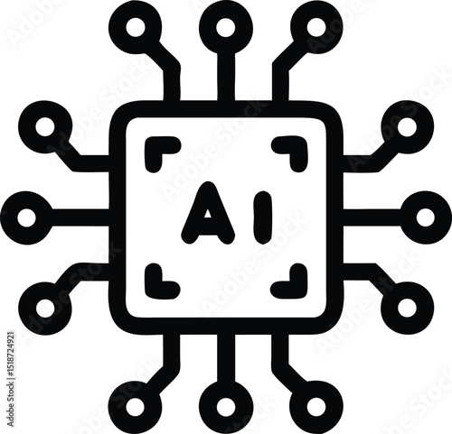 sleek ai microchip silhouette