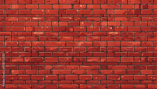 Red brick wall texture. Brick wall background. Vector brick wall. 