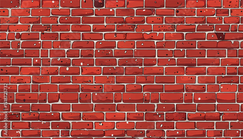 Red brick wall texture. Brick wall background. Vector brick wall. 
