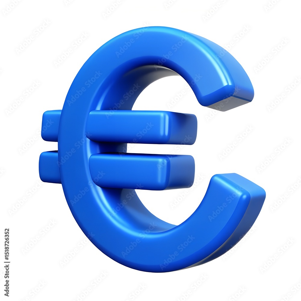 3d render blue euro currency symbol 3d render blue euro currency symbol