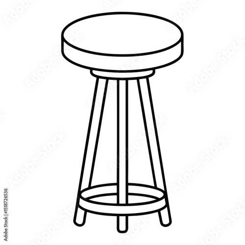 Illustration of a simple stool isolated on transparent background