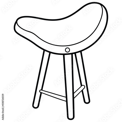 Illustration of a simple stool isolated on transparent background
