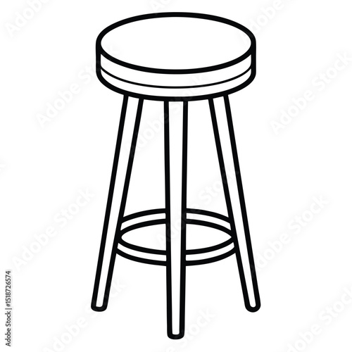 Illustration of a bar stool furniture isolated on transparent background