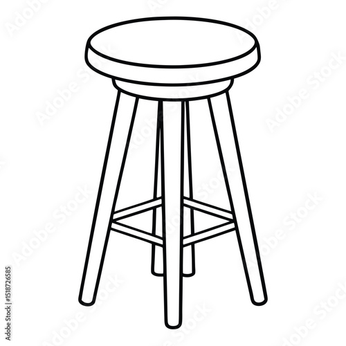 Illustration of a bar stool furniture isolated on transparent background