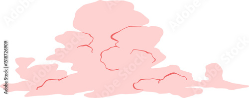 Romantic Pastel Cloud With Organic Crack Lines