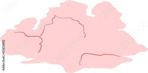 Romantic Blush Cloud With Heartlike Cracks