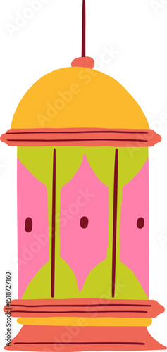 Eid Lantern With Dome Cap And Window Cutouts