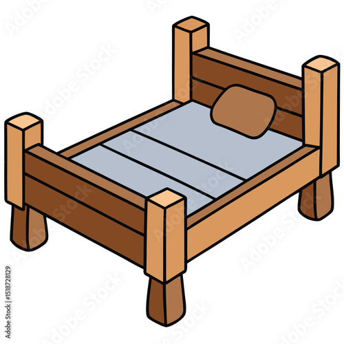 Illustration of a park bench isolated on transparent background