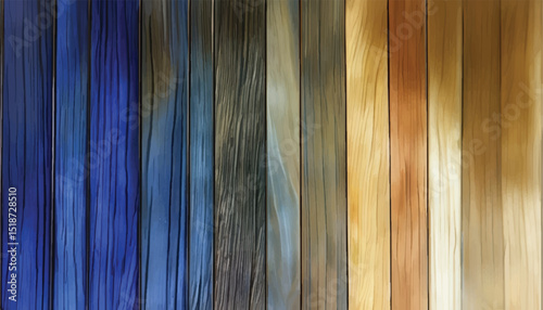 Multicolored Wooden Planks with Natural Textures. Wooden Background.