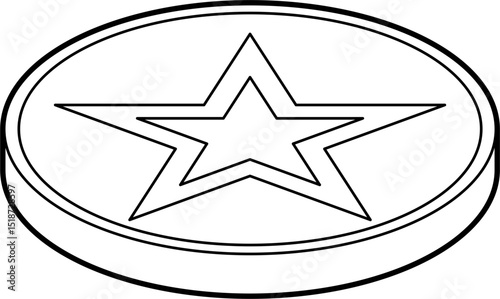 Frisbee disc outline vector