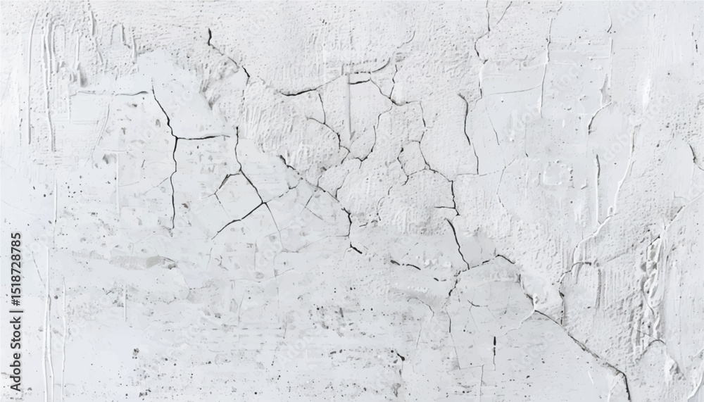 Obraz premium Concrete wall texture with Small Cracks. Close-up of a white wall with cracks. Cracked wall. 