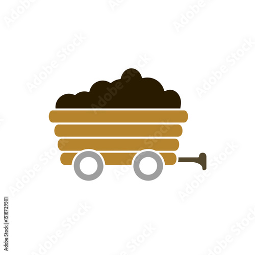 mine cart icon, vector illustration, symbol, design logo template pictogram, for ui or ux isolated on white for mobile app, editable