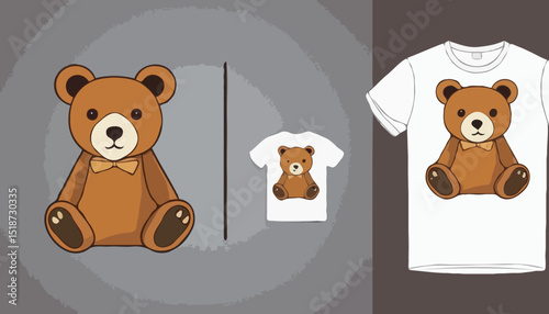 Polygonal illustration of Bear doll t shirt design, vector graphic, typographic poster or tshirts street wear and Urban style