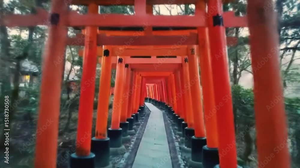 Fushimi Inari Shrine's Vibrant Torii Gates in Kyoto, Japan Fushimi Inari Shrine's Vibrant Torii Gates in Kyoto, Japan