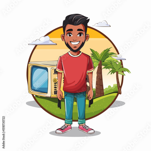 cartoon character of television Graphic Design for T shirt Street Wear and Urban Style