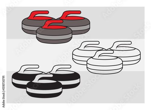 Curling Rocks SVG Silhouette Bundle, Curling Rocks Silhouette, Sports Svg, Curling Svg, Winter Sports Svg, Curling Png, Curling Svg Images, Cut Files