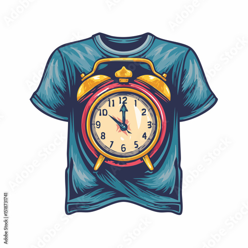 Vintage illustration of clock t shirt design, vector graphic, typographic poster or tshirts street wear and Urban style