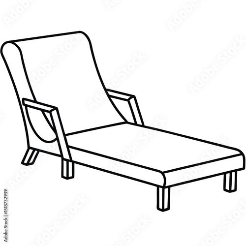 Illustration of a chaise lounge isolated on transparent background