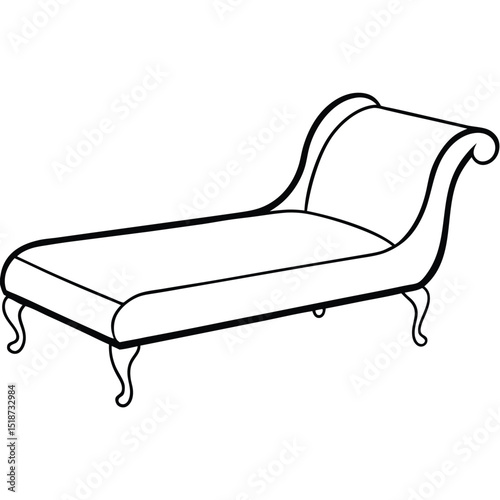 Illustration of a chaise lounge isolated on transparent background