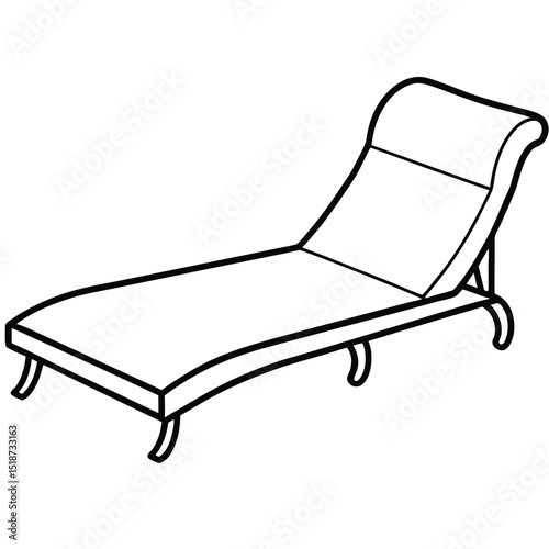 Illustration of a chaise lounge isolated on transparent background