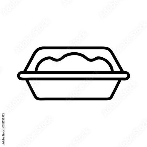 Simple graphic of a container filled with wavy substance on a white background design element image