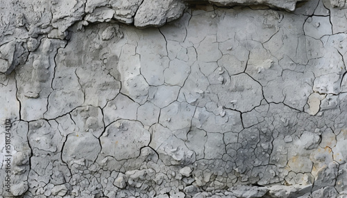 Cracked concrete wall texture background. Rough dirty surface. Cracked damaged wall. Grey cement background. 