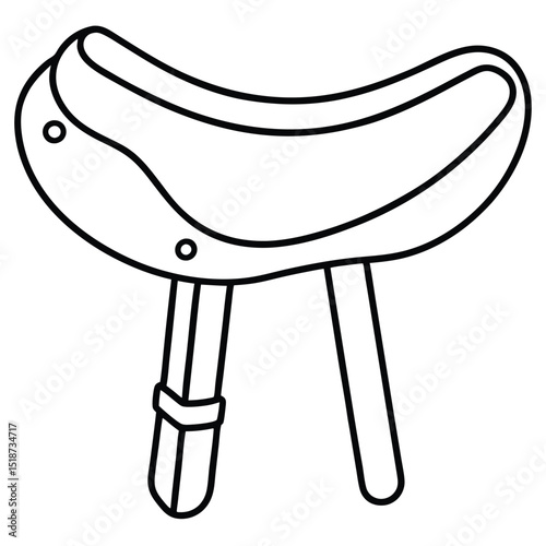 Illustration of a simple stool isolated on transparent background