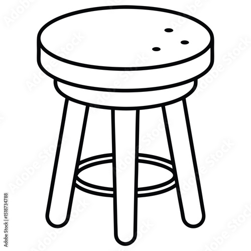 Illustration of a simple stool isolated on transparent background