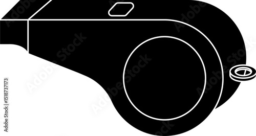 Frisbee whistle silhouette vector