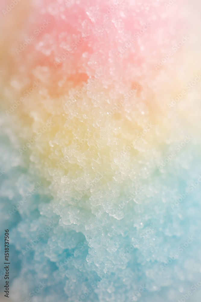 Obraz premium Rainbow Shaved Ice Macro Closeup Colorful Summer Dessert