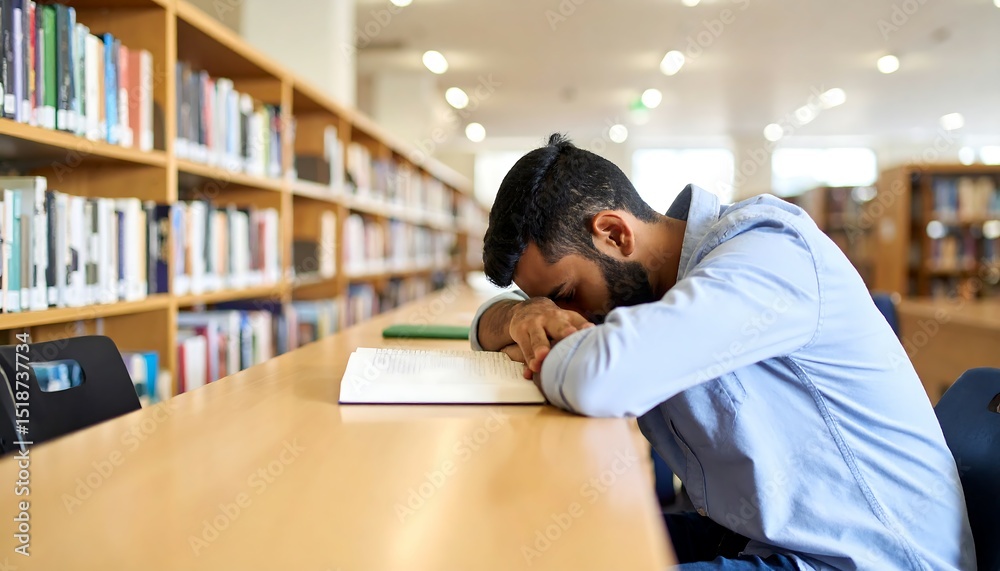 Head down and heart heavy in a quiet library escape Head down and heart heavy in a quiet library escape