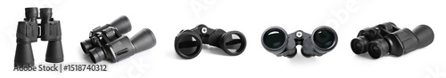Set of black binoculars on ...