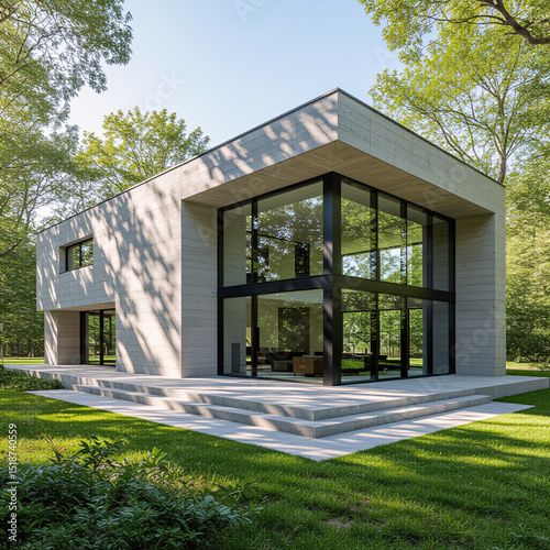 Modern luxury home with new architecture, and garden