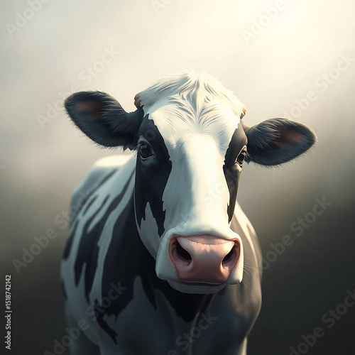cow on a black background