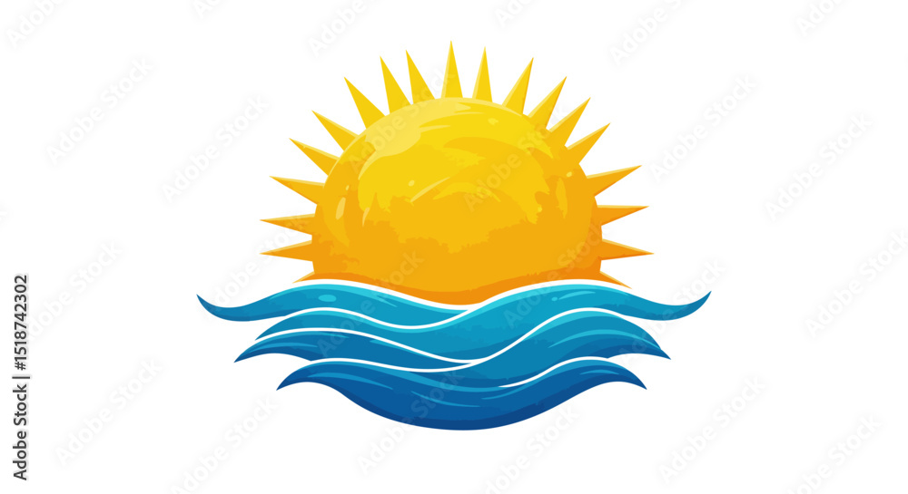 Fototapeta premium Sunny Seascape Logo Design