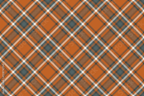 Vibrant autumnal plaid pattern in orange, gray, and white.  Perfect for fallthemed designs, apparel, textiles, and website backgrounds. This seamless texture offers a classic, yet modern, feel.