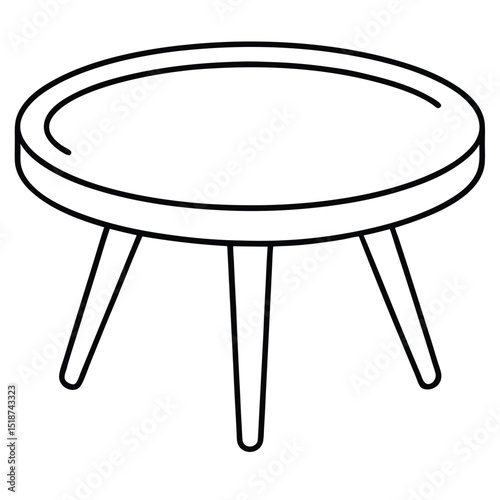 Round table with three legs isolated on transparent background