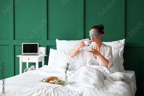 Morning of young woman with...