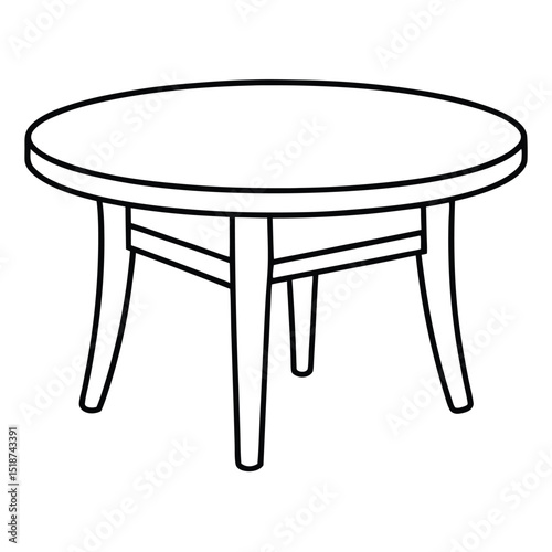 Round table with three legs isolated on transparent background
