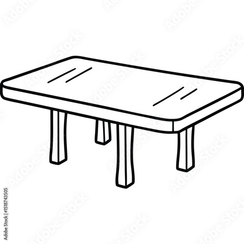 Round table with three legs isolated on transparent background