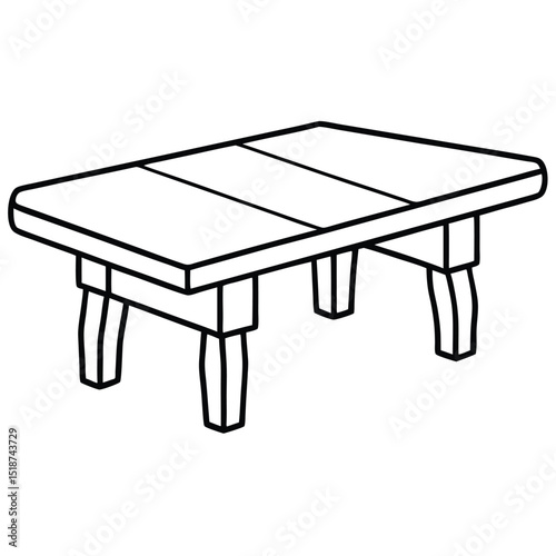 Round table with three legs isolated on transparent background