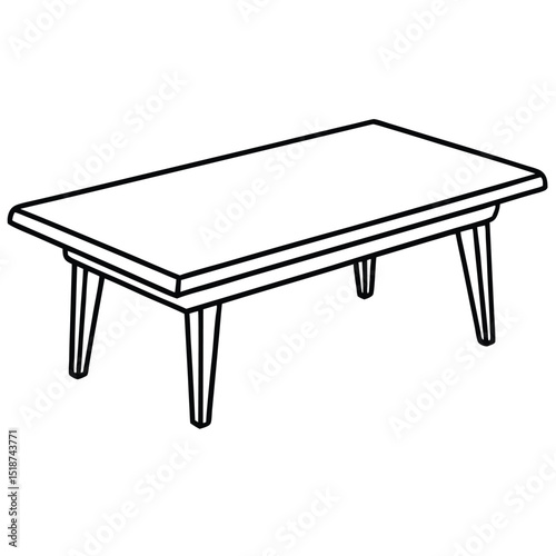 Round table with three legs isolated on transparent background