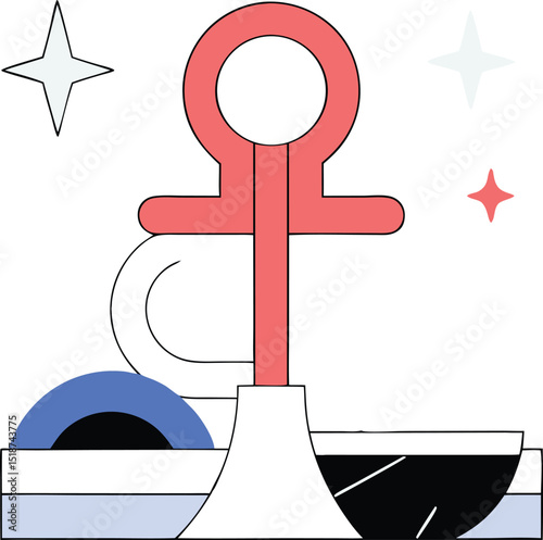 Abstract composition with symbols and shapes perfect for creative designs