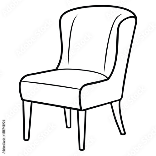 Illustration of a chair isolated on transparent background