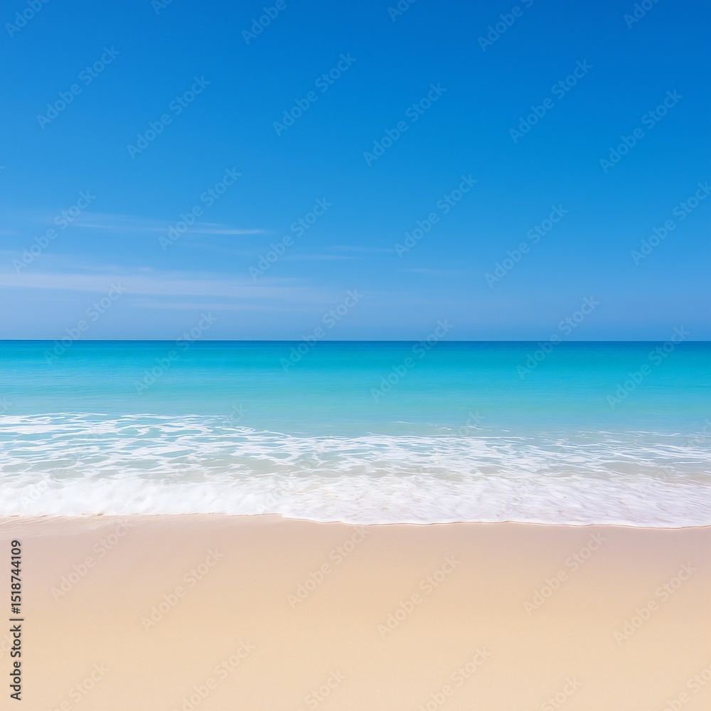 Fototapeta premium 白い砂浜と澄み渡る青い海が広がる美しい風景