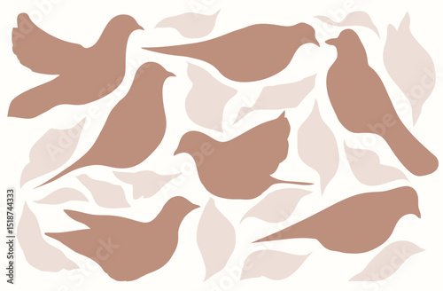 Abstract Boho Bird Silhouettes A Collection of Elegant Avian Designs