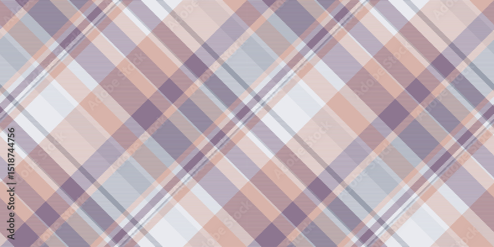 Subtle pastel plaid pattern in peach, purple, and grey tones. Perfect for textile design, website backgrounds, or fashion projects. Subtle pastel plaid pattern in peach, purple, and grey tones. Perfect for textile design, website backgrounds, or fashion projects.
