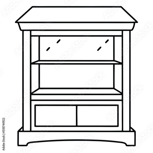 Illustration of a wooden cabinet isolated on transparent background